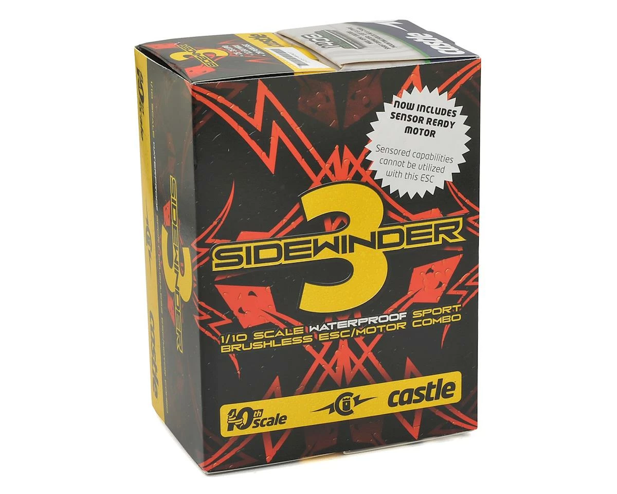 Castle Creations Sidewinder 3 WP 1/10 ESC/Motor Combo (5700kV) W/Sensored 1406 Motor - Image 3