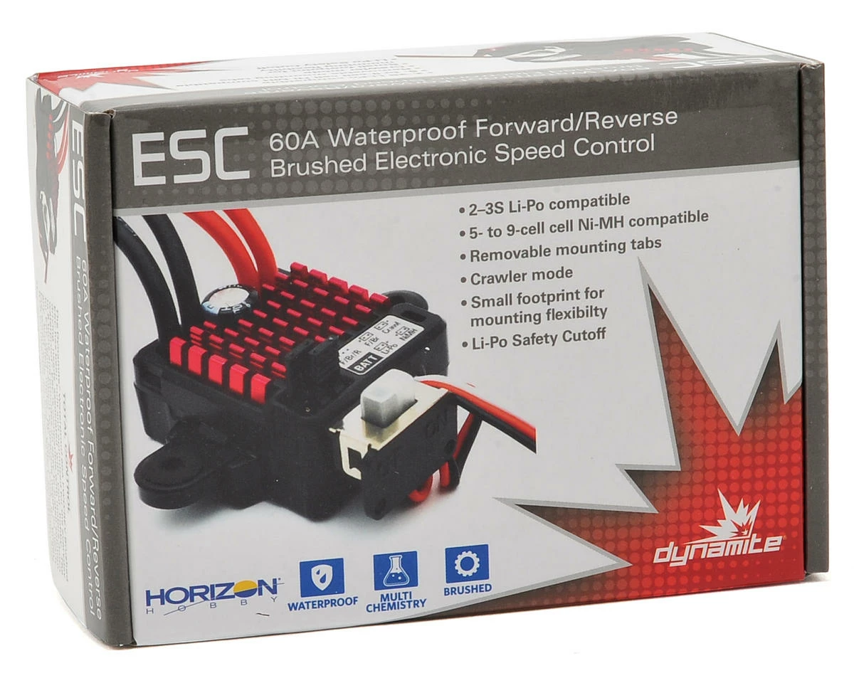 Dynamite Waterproof 60A FWD/REV Brushed ESC - Image 3