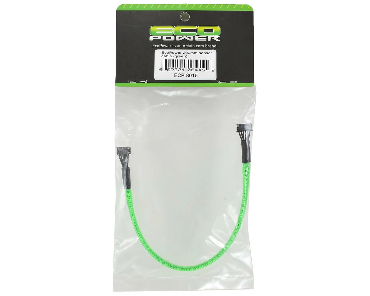 EcoPower Braided Brushless Motor Sensor Cable (Flo Green) (200mm) - Image 2