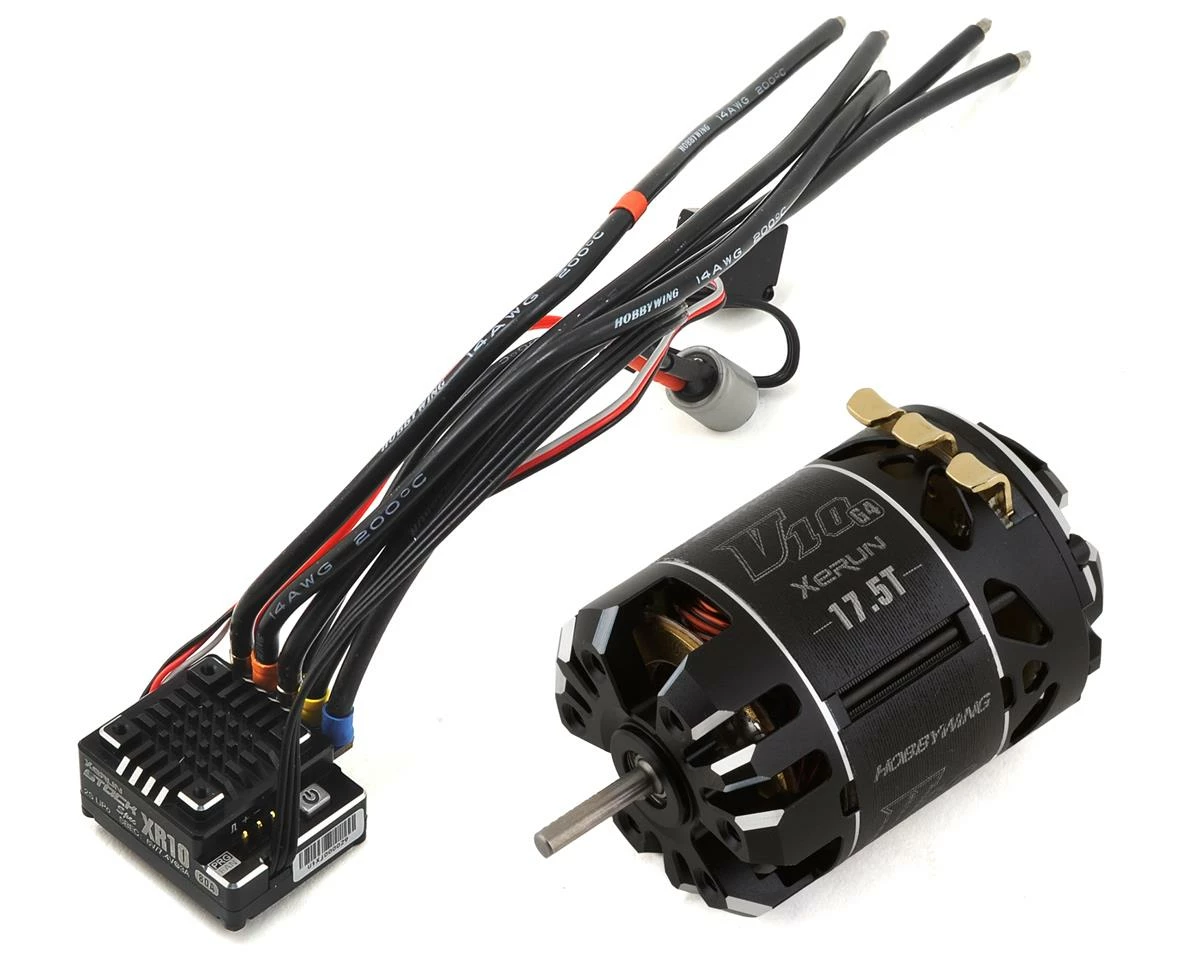Hobbywing XR10 Stock Sensored Brushless ESC/V10 G4 Motor Combo (17.5T)