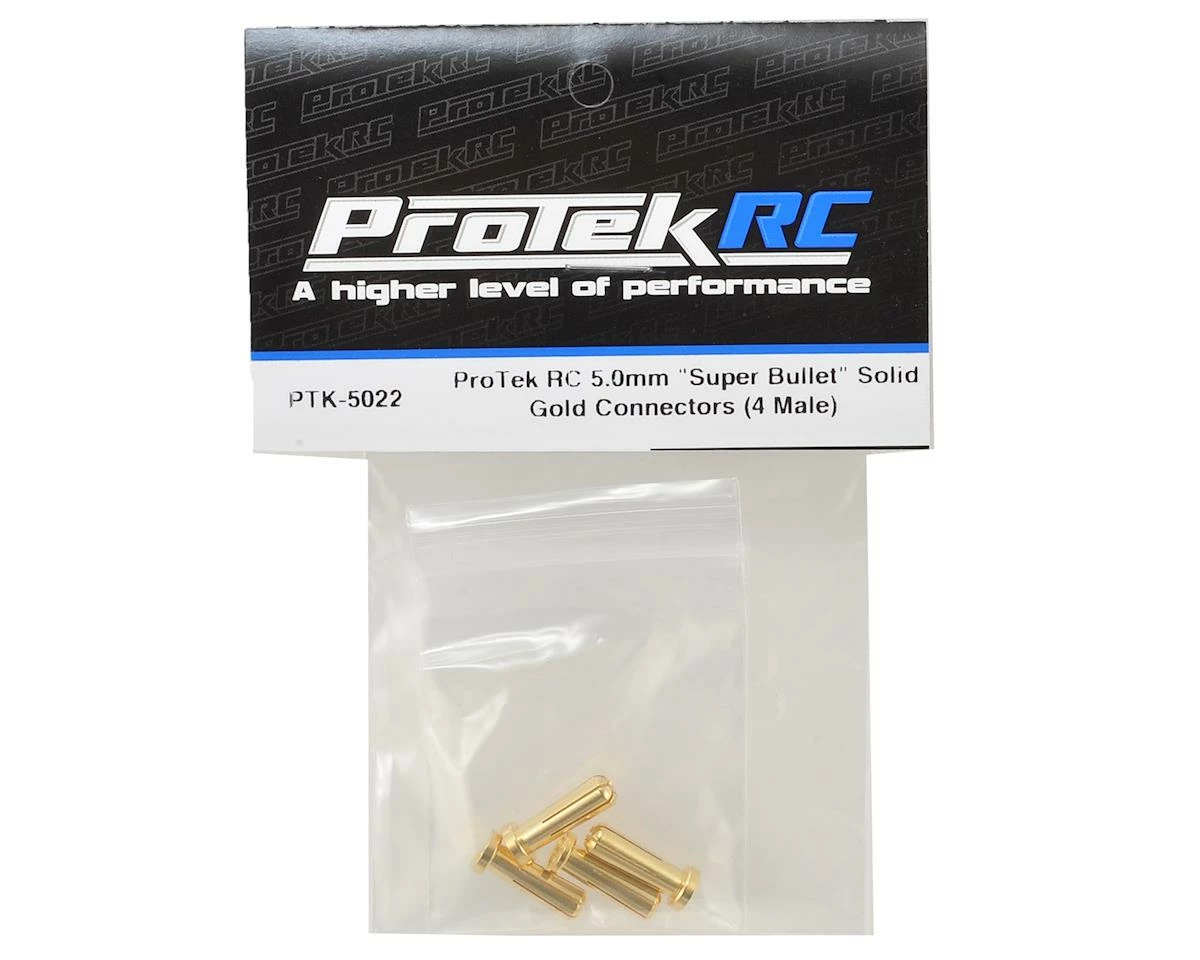 Protek RC 5.0mm "Super Bullet" Solid Gold Connectors (4 Male) - Image 2