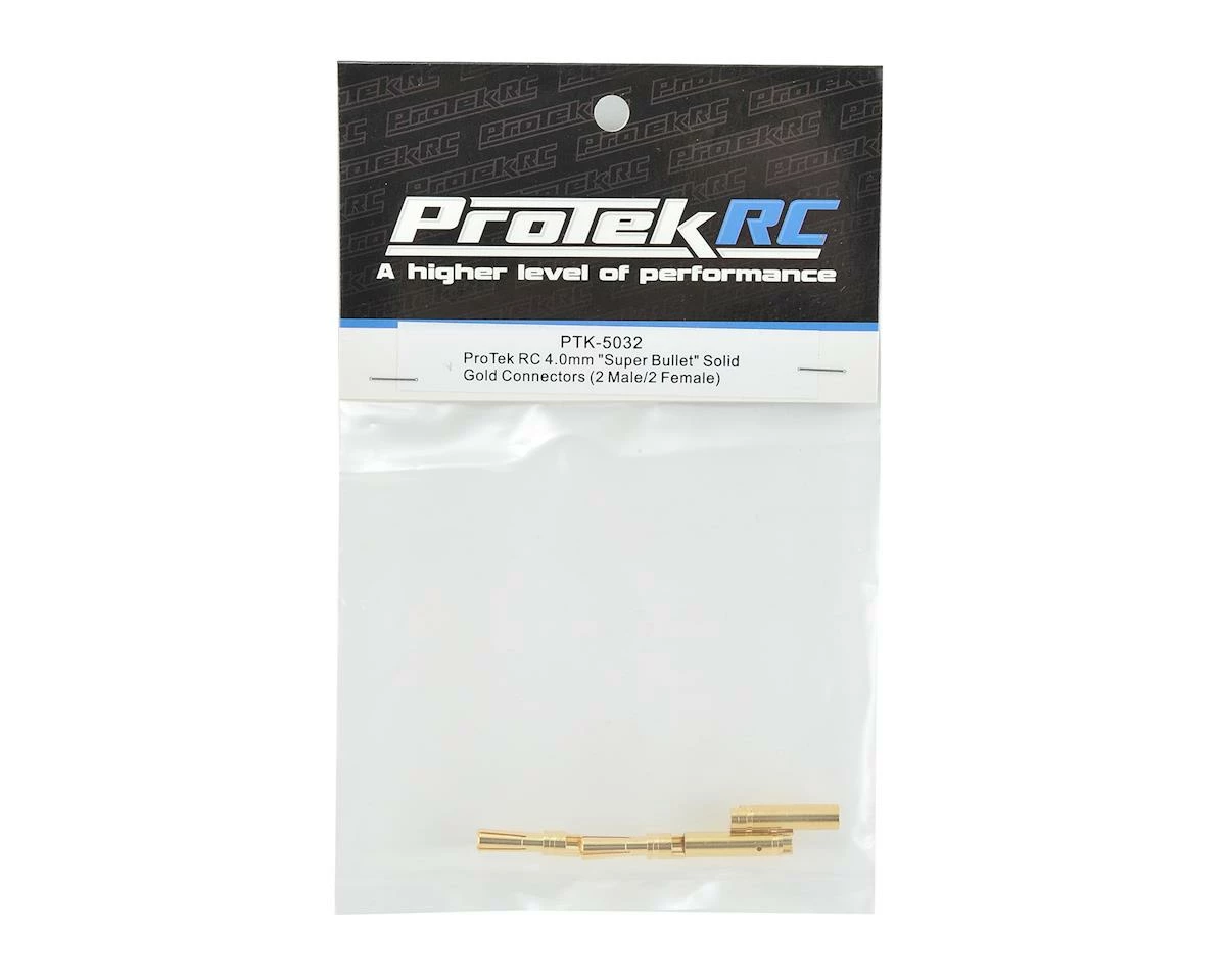 Protek RC 4.0mm "Super Bullet" Solid Gold Connectors (2 Male/2 Female) - Image 2