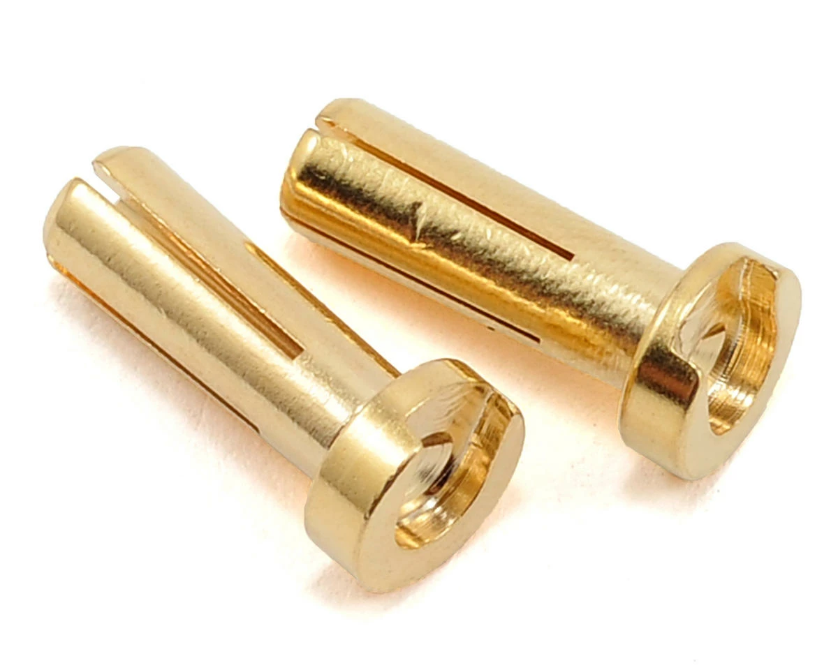 TQ WIRE 4mm Low Profile Male Bullet Connectors (Gold) (14mm) (2)
