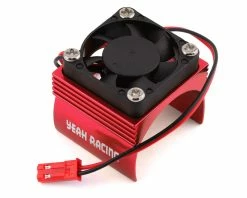 YEAH RACING Aluminum 540 Size Motor Heat Sink W/Cooling Fan (Red)